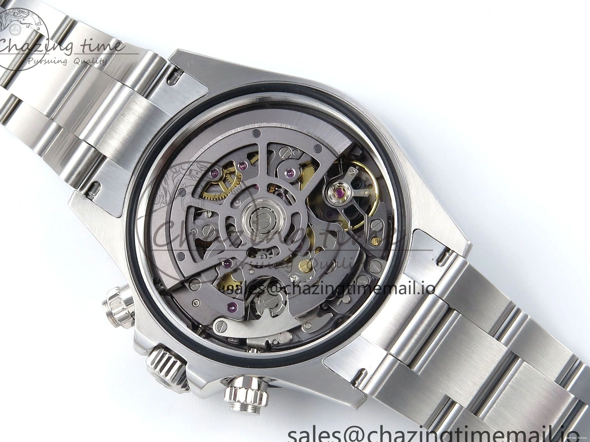 0124 Daytona Artisans SS GETF Best Edition Blue Skeleton Dial Diamonds Bezel on SS Bracelet DD Sleek 371